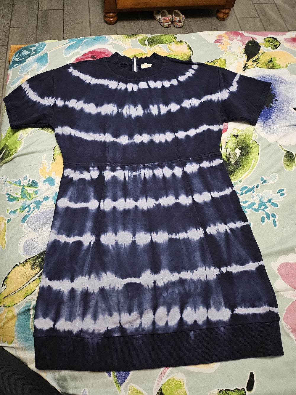 Michael Kors Navy Tie-Dye Short Sleeve Dress